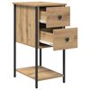 vidaXL Cabinet de chevet avec tiroir ch&ecirc;ne artisanal 32 x 42 x 70 cm