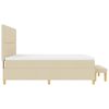 vidaXL Lit &agrave; ressorts avec matelas Cr&egrave;me 180 x 200 cm tissu