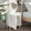 vidaXL Tables de chevet avec pieds en bois 2 pcs Blanc 40x30x50 cm