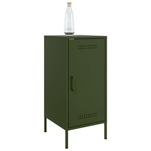 vidaXL Buffets 2 pcs vert olive 36x39x79 cm acier