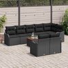 vidaXL Ensemble de canap&eacute; de jardin avec coussin 9 pcs Noir polyrotin