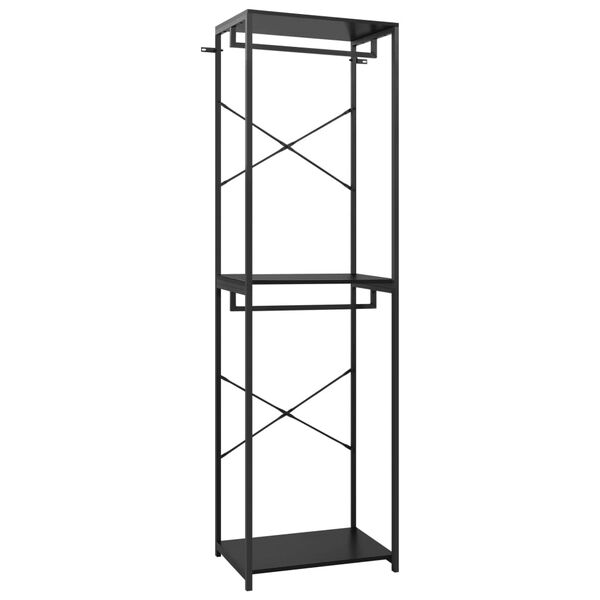 vidaXL Garde-robe Noir 60x40x213 cm M&eacute;tal et agglom&eacute;r&eacute;