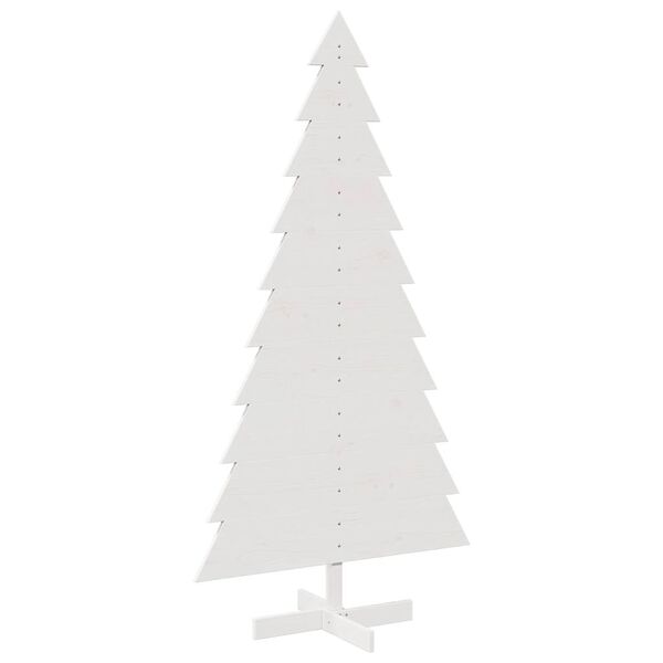 vidaXL Arbre de No&euml;l en bois pour d&eacute;coration blanc 180 cm pin massif