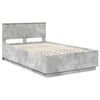vidaXL Cadre de lit Gris b&eacute;ton 135 x 190 cm Bois d'ing&eacute;nierie