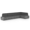vidaXL Salon de jardin 5 pcs avec coussins Gris R&eacute;sine tress&eacute;e