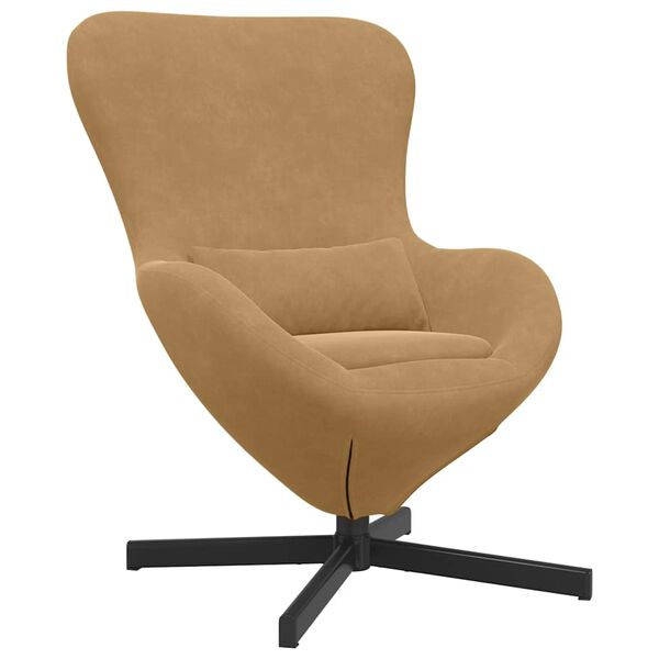 vidaXL Fauteuil œuf Marron 63 x 73 x 90 cm Velours