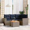 vidaXL Salon de jardin 5 pcs avec coussins gris r&eacute;sine tress&eacute;e