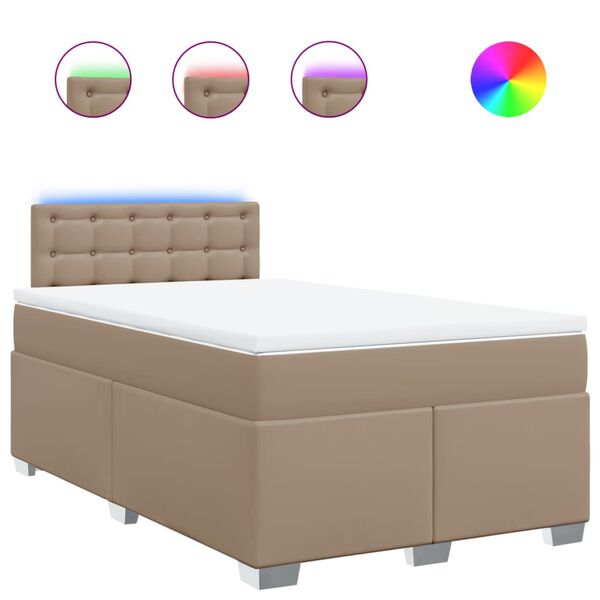 vidaXL Sommier &agrave; lattes de lit avec matelas Cappuccino 120x200 cm