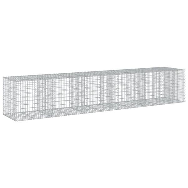 vidaXL Panier gabion avec couvercle 550x100x100 cm fer galvanis&eacute;