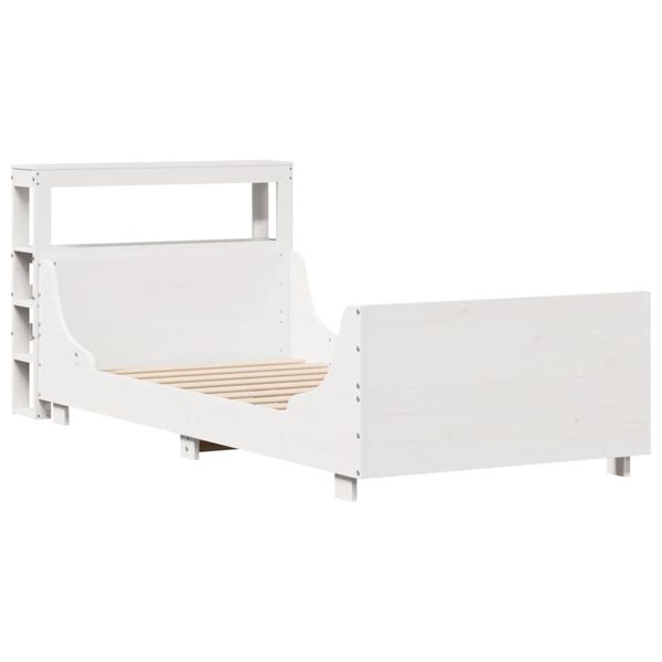 vidaXL Cadre de lit sans matelas blanc 75x190 cm bois de pin massif