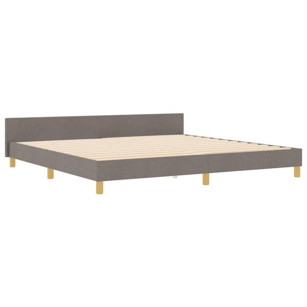 vidaXL Cadre de lit avec t&ecirc;te de lit Taupe 200 x 200 cm tissu