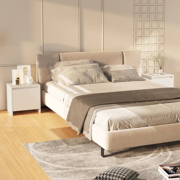 vidaXL Tables de chevet 2 pcs blanc brillant 45x34x44,5 cm