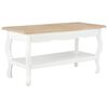 vidaXL Table basse Blanc et marron 87,5x42x44 cm Bois de pin massif