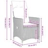 vidaXL Ensemble table et chaises avec coussin 9 pcs Gris Rotin PE