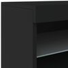 vidaXL Buffet avec lumi&egrave;res LED noir 142,5x37x67 cm