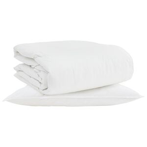 vidaXL Duvet 2-en-1 avec oreiller 2 pc Blanc Plume de canard
