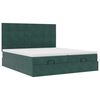 vidaXL Cadre de lit ottoman avec matelas vert foncé 160x200 cm velours