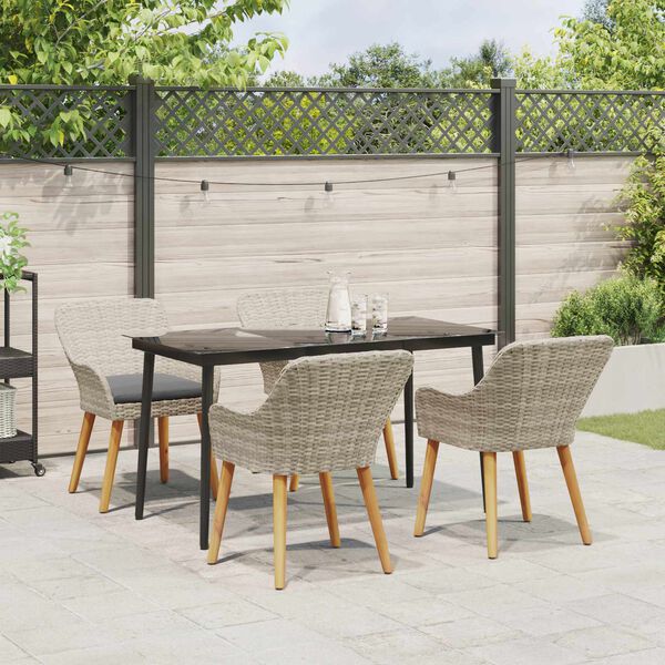vidaXL Ensemble de salle &agrave; manger pour jardin 5 pcs Gris clair
