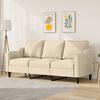 vidaXL Canap&eacute; &agrave; 3 places Cr&egrave;me 180 cm Tissu