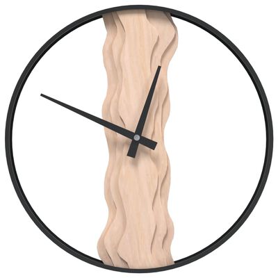 vidaXL Horloge murale marron Ø35 cm fer et bois de chêne