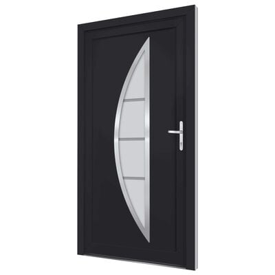 vidaXL Porte d'entrée anthracite 88x200 cm PVC