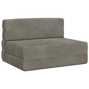 vidaXL Canap&eacute;-lit pliable Gris clair 70 x 80 x 60 cm Tissu