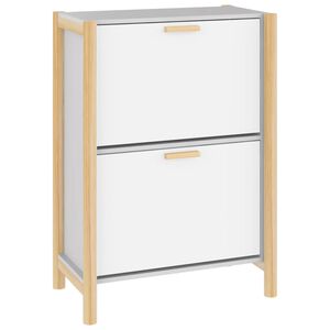 vidaXL Armoire &agrave; chaussures Blanc 57,5x33x80 cm Bois d'ing&eacute;nierie