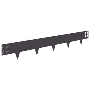 vidaXL Bordure de Pelouse 20 pcs 100 x 15 cm Acier Noir