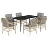 vidaXL Ensemble &agrave; manger de jardin coussins 7 pcs m&eacute;lange beige rotin