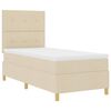 vidaXL Lit &agrave; ressorts avec matelas Cr&egrave;me 90 x 200 cm tissu