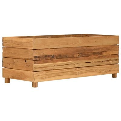 vidaXL Lit surélevé 100x40x38 cm bois de teck recyclé et acier