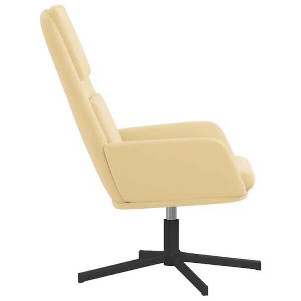 vidaXL Chaise de relaxation Blanc cr&egrave;me Velours