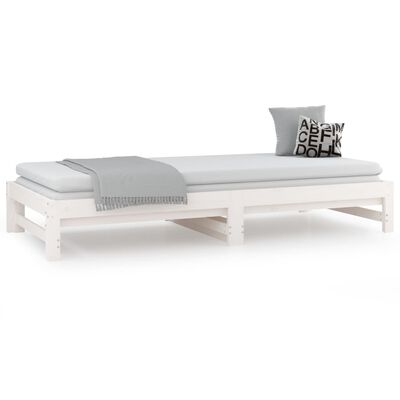 vidaXL Lit coulissant sans matelas blanc 2x(90x190) cm