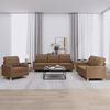 vidaXL Ensemble de canap&eacute;s 3 pcs avec coussins Marron Tissu