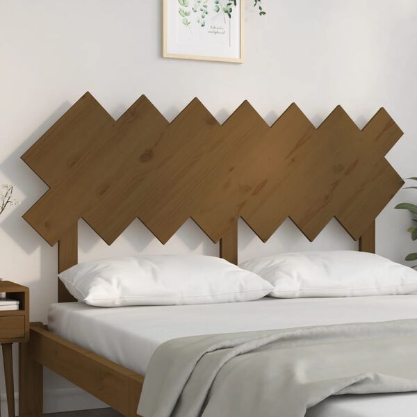 vidaXL T&ecirc;te de lit Marron miel 151,5x3x81 cm Bois massif de pin