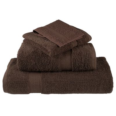 vidaXL Essuie-mains de qualité supérieure 10 pcs marron 100% coton