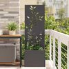 vidaXL &Eacute;cran de confidentialit&eacute; de jardin Floral Noir 50 x 140 cm