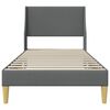 vidaXL Cadre de lit avec t&ecirc;te de lit Gris fonc&eacute; 90 x 200 cm tissu