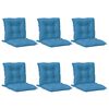 vidaXL Coussins de chaise &agrave; dossier bas lot de 6 bleu m&eacute;lang&eacute; tissu