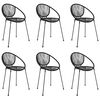 vidaXL Ensemble &agrave; manger de jardin 7 pcs Noir Rotin PVC