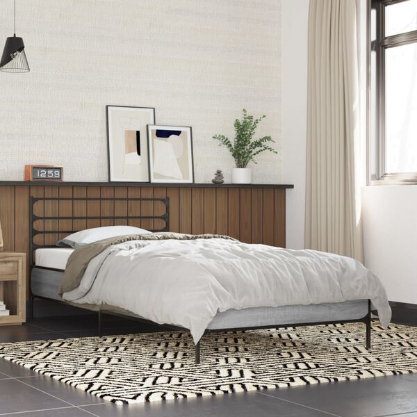 vidaXL Cadre de lit sans matelas sonoma gris 90x200 cm