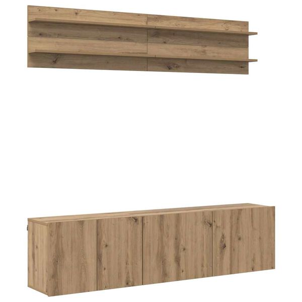 vidaXL Unites TV Montage mural 6 pcs ch&ecirc;ne artisanal Bois d'ing&eacute;nierie