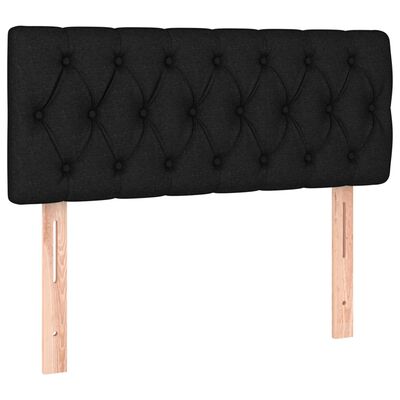 vidaXL Sommier à lattes de lit avec matelas noir 120x190 cm tissu