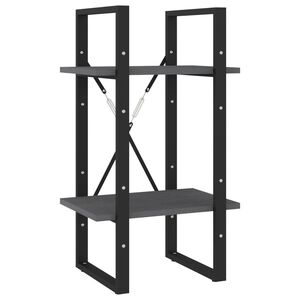 vidaXL Biblioth&egrave;que &agrave; 2 niveaux Gris 40x30x70 cm Bois de pin massif