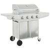 vidaXL Barbecue &agrave; gaz avec 5 br&ucirc;leurs argent&eacute; acier inoxydable