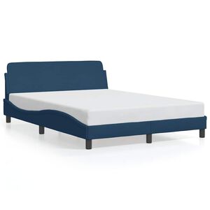 vidaXL Cadre de lit avec t&ecirc;te de lit Dover bleu 120x200cm tissu