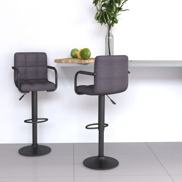 vidaXL Tabourets de bar lot de 2 taupe tissu