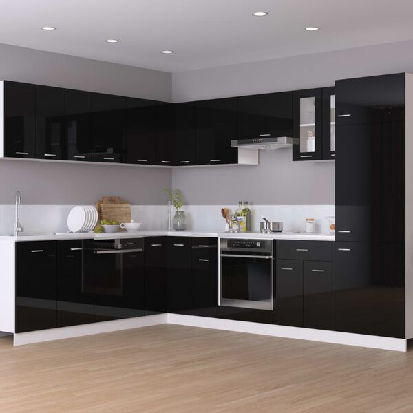 vidaXL Armoire suspendue "Lyon" Noir brillant 29,5x31x60 cm