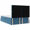 vidaXL Lit avec rangement et LED Bleu fonc&eacute; 140 x 200 cm Velours