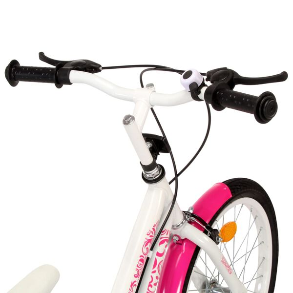 vidaXL V&eacute;lo pour enfants 18 pouces Rose et blanc